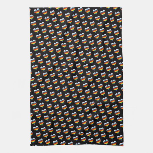 Rainbow Heart Pattern Theedoek (Verticaal)