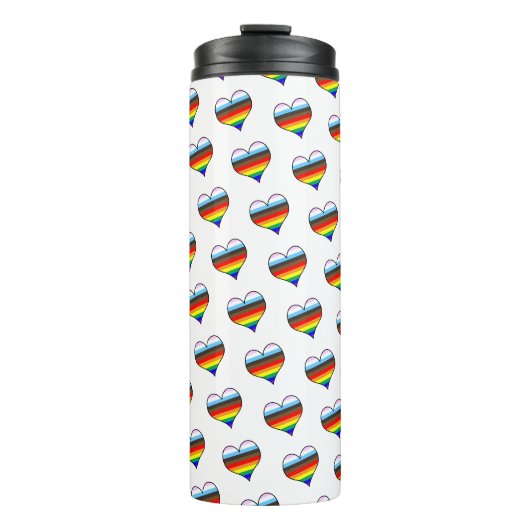 Rainbow Heart Pattern Thermal Tumbler Thermosbeker (Voorkant)