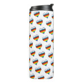 Rainbow Heart Pattern Thermal Tumbler Thermosbeker (Gedraaid links)