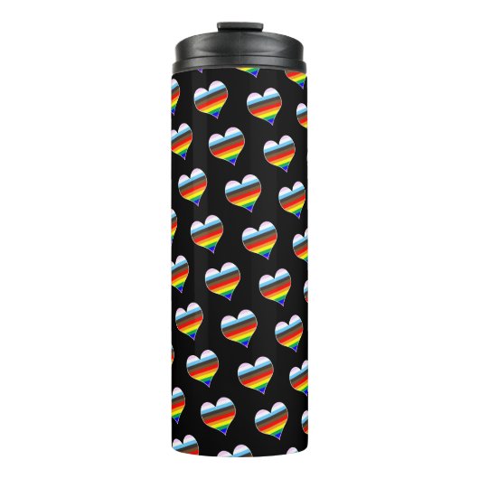 Rainbow Heart Pattern Thermal Tumbler Thermosbeker (Voorkant)