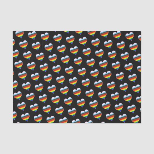 Rainbow Heart Pattern Tissuepapier (Voorkant)