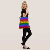 Rainbow Heart Pattern Tote Bag (Op model)