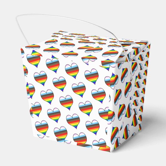 Rainbow Heart Pattern voor Vor Box Bedankdoosjes (Achterkant)