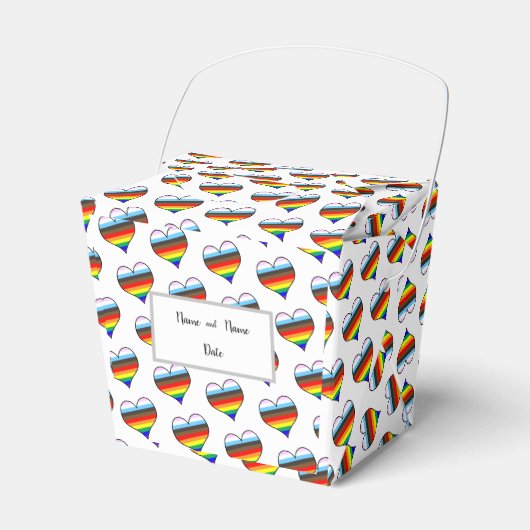 Rainbow Heart Pattern voor Vor Box Bedankdoosjes (Voorkant Zijde)