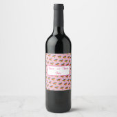 Rainbow Heart Pattern Wine Label Wijn Etiket (Voorkant)