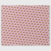 Rainbow Heart Pattern Wrapping Paper Cadeaupapier (Vlak)
