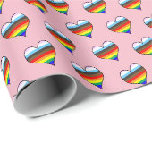Rainbow Heart Pattern Wrapping Paper Cadeaupapier (Rol Hoek)
