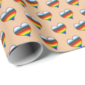 Rainbow Heart Pattern Wrapping Paper Cadeaupapier (Rol Hoek)