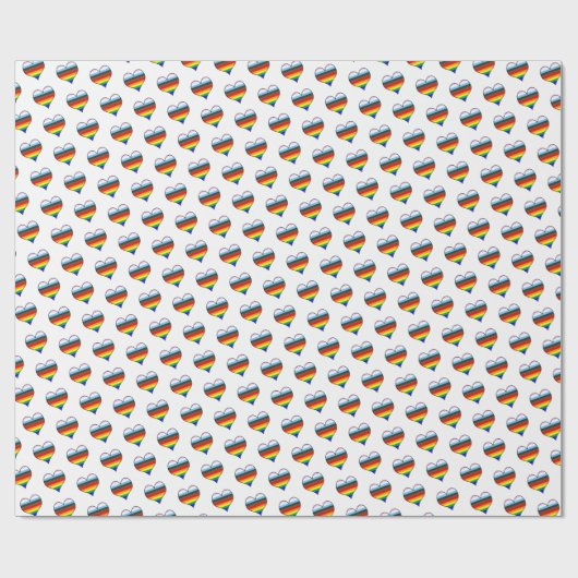 Rainbow Heart Pattern Wrapping Paper Cadeaupapier (Vlak)