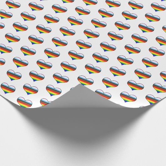 Rainbow Heart Pattern Wrapping Paper Cadeaupapier (Hoek)