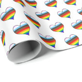 Rainbow Heart Pattern Wrapping Paper Cadeaupapier (Rol Hoek)