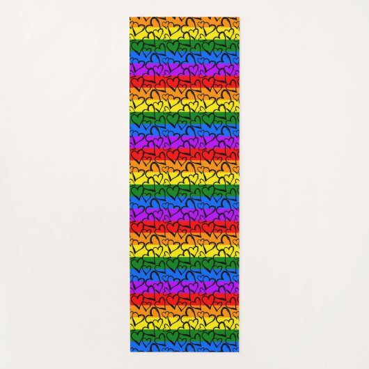 Rainbow Heart Pattern Yogamat (Voorkant)