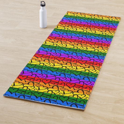 Rainbow Heart Pattern Yogamat (In situ)