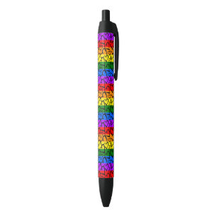 Rainbow Heart Pattern Zwarte Inkt Pen