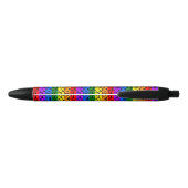 Rainbow Heart Pattern Zwarte Inkt Pen (Achterkant)