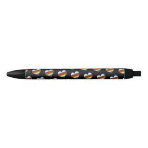 Rainbow Heart Pattern Zwarte Inkt Pen