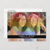 Rainbow Heart Photo Gay Pride Save the Date Briefkaart (Voorkant / Achterkant)