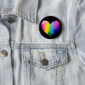 Rainbow Heart Pin Button (In situ)