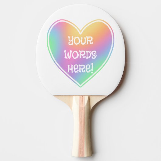 Rainbow Heart Ping Pong Paddle Tafeltennisbatje (Voorkant)