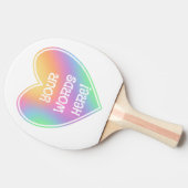 Rainbow Heart Ping Pong Paddle Tafeltennisbatje (Zijkant)