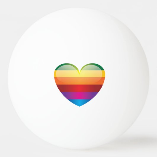 Rainbow Heart Pingpongbal (Voorkant)