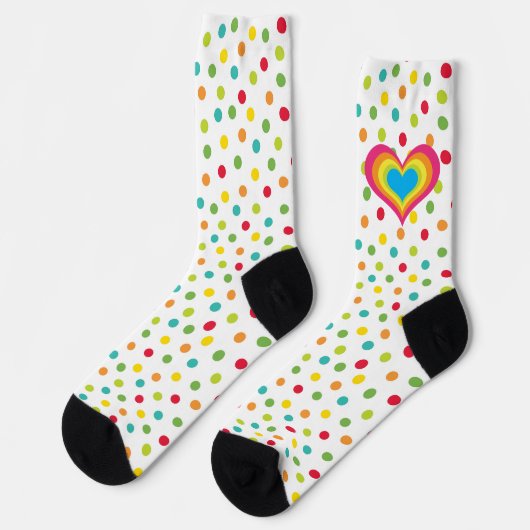 Rainbow Heart Polka Dots Sokken (Links)
