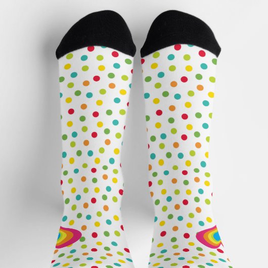 Rainbow Heart Polka Dots Sokken (Top)