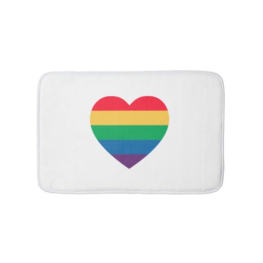 Rainbow Heart Pride Bath Mat (Voorkant)