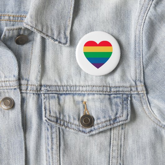 Rainbow Heart Pride Button (In situ)