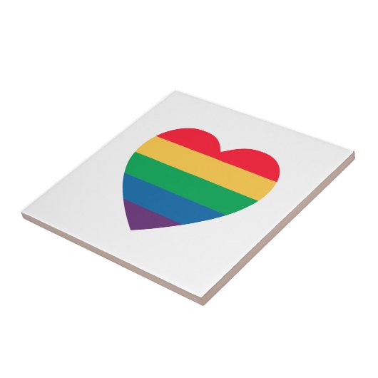 Rainbow Heart Pride-keramische Tegel Tegeltje (Zijkant)
