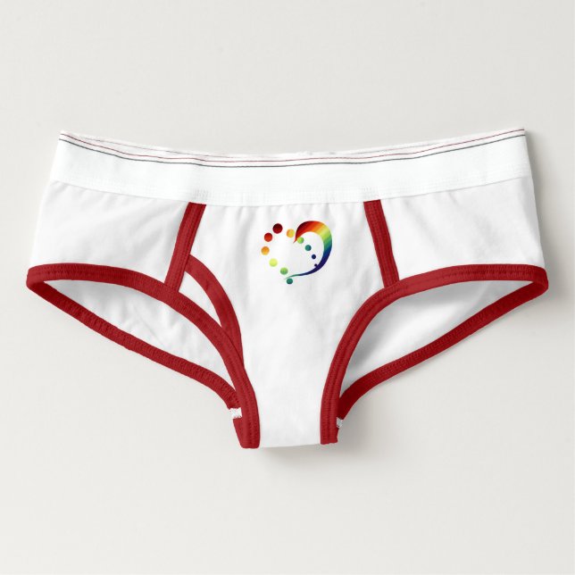 Rainbow Heart Pride Onderkleding Slip (Voorkant)