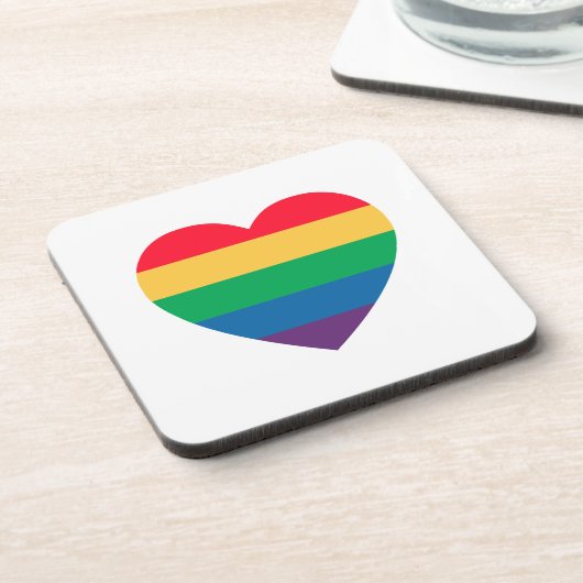 Rainbow Heart Pride Onderzetter Set (Linkerzijde)