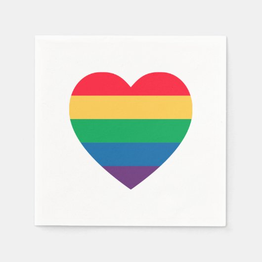 Rainbow Heart Pride Papieren servetten (Voorkant)