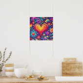 Rainbow Heart Pride-Poster Poster (Keuken)
