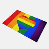 Rainbow Heart & Pride Rainbow Flag /LGBT gemeensch Deurmat (Schuin)