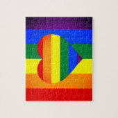 Rainbow Heart & Pride Rainbow Flag /LGBT gemeensch Legpuzzel (Verticaal)