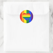 Rainbow Heart & Pride Rainbow Flag /LGBT gemeensch Ronde Sticker (Tas)