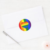 Rainbow Heart & Pride Rainbow Flag /LGBT gemeensch Ronde Sticker (Envelop)