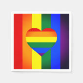 Rainbow Heart & Pride Rainbow Flag /LGBT gemeensch Servet (Voorkant)