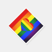 Rainbow Heart & Pride Rainbow Flag /LGBT gemeensch Servet (Hoek)