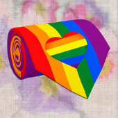 Rainbow Heart & Pride Rainbow Flag /LGBT gemeensch Stropdas