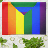 Rainbow Heart & Pride Rainbow Flag /LGBT gemeensch Theedoek (Gevouwen)