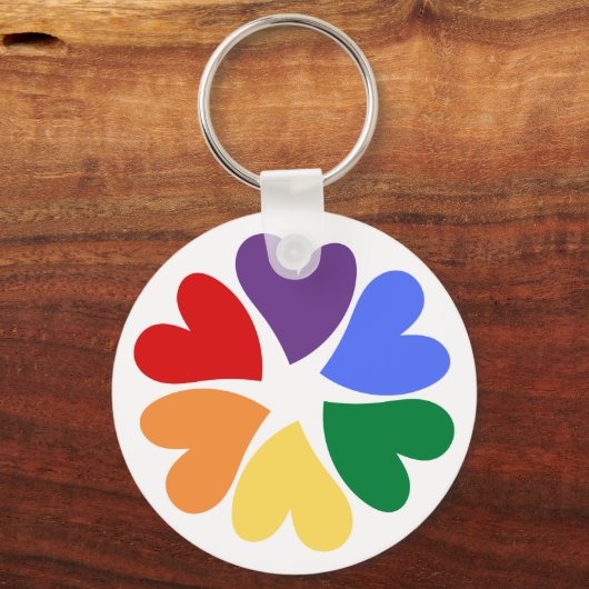 Rainbow Heart Pride Sleutelhanger (Voorkant)