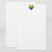 Rainbow Heart Pride Stationery Briefpapier (Voorkant / Achterkant)