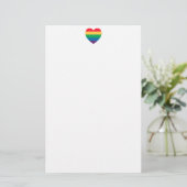 Rainbow Heart Pride Stationery Briefpapier (Staand voorkant)