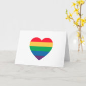 Rainbow Heart Pride Wenskaart - Blank Inside Kaart (Gele Bloem)