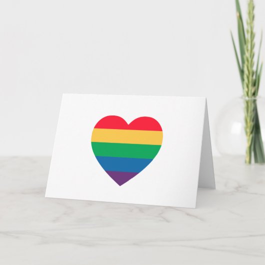 Rainbow Heart Pride Wenskaart - Blank Inside Kaart (Voorkant)