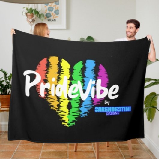 Rainbow Heart PrideVibe: Gezellig met trots Fleece Deken