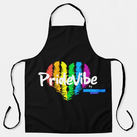 Rainbow Heart PrideVibe Schort: Kook met trots Schort (Voorkant)