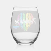 Rainbow Heart PrideVibe: Sip met trots Wijnglas Zonder Voet (Achterkant)